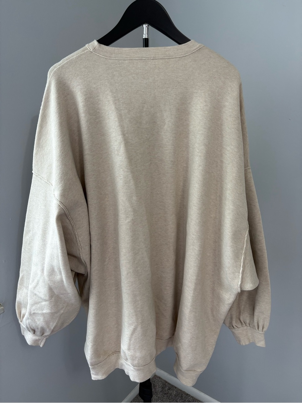 We The Free Free People Cozy Camden Sweatshirt L Beige Cream Oversized Pullover - Picture 4 of 10
